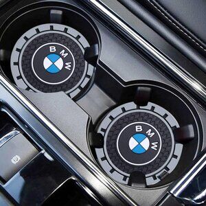 Bundle of 2 Car Cup Holder Coaster(s) for BMW Silicone NWT